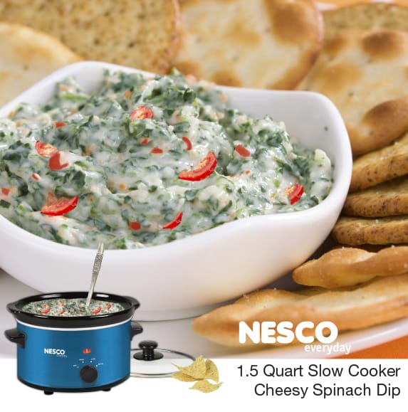 1.5 Quart Slow Cooker Cheesy Spinach Dip