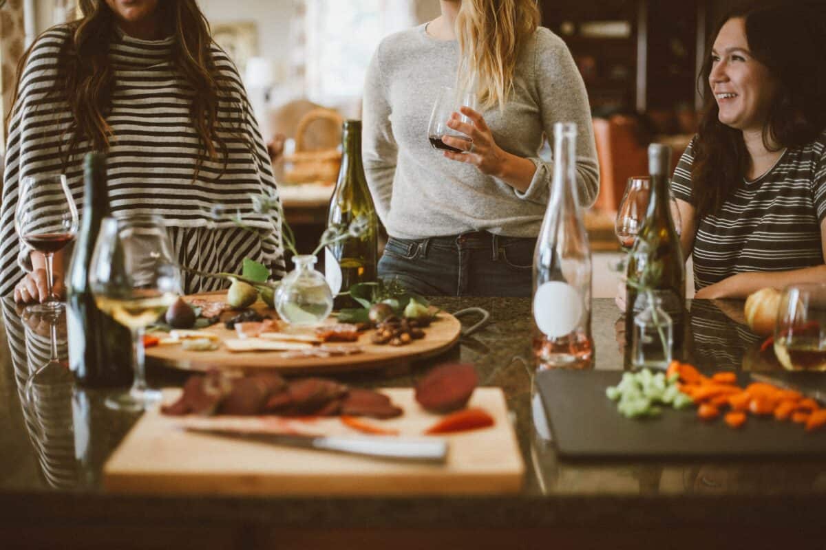 Friends At Dinner Party