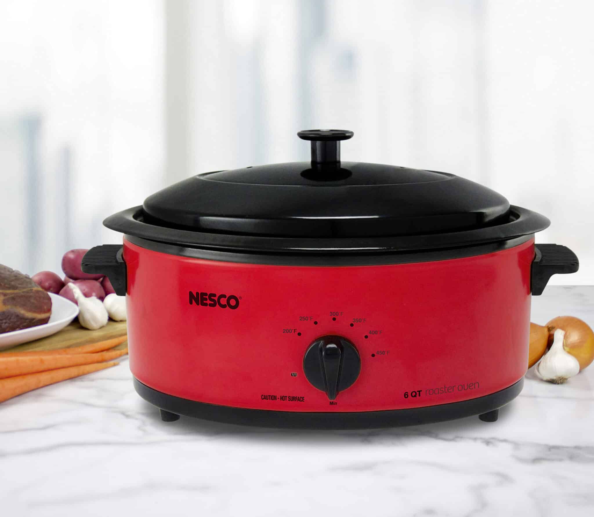 6 Qt. Red Roaster with Porcelain Cookwell | NESCO®