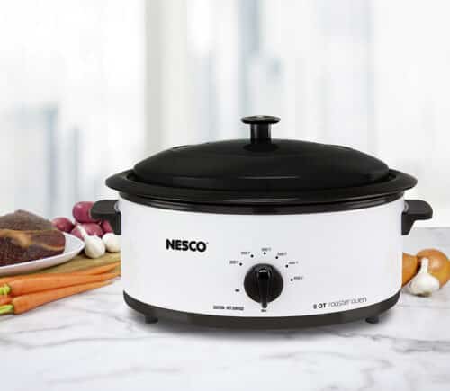 6 Qt. Ivory Roaster with Porcelain Cookwell