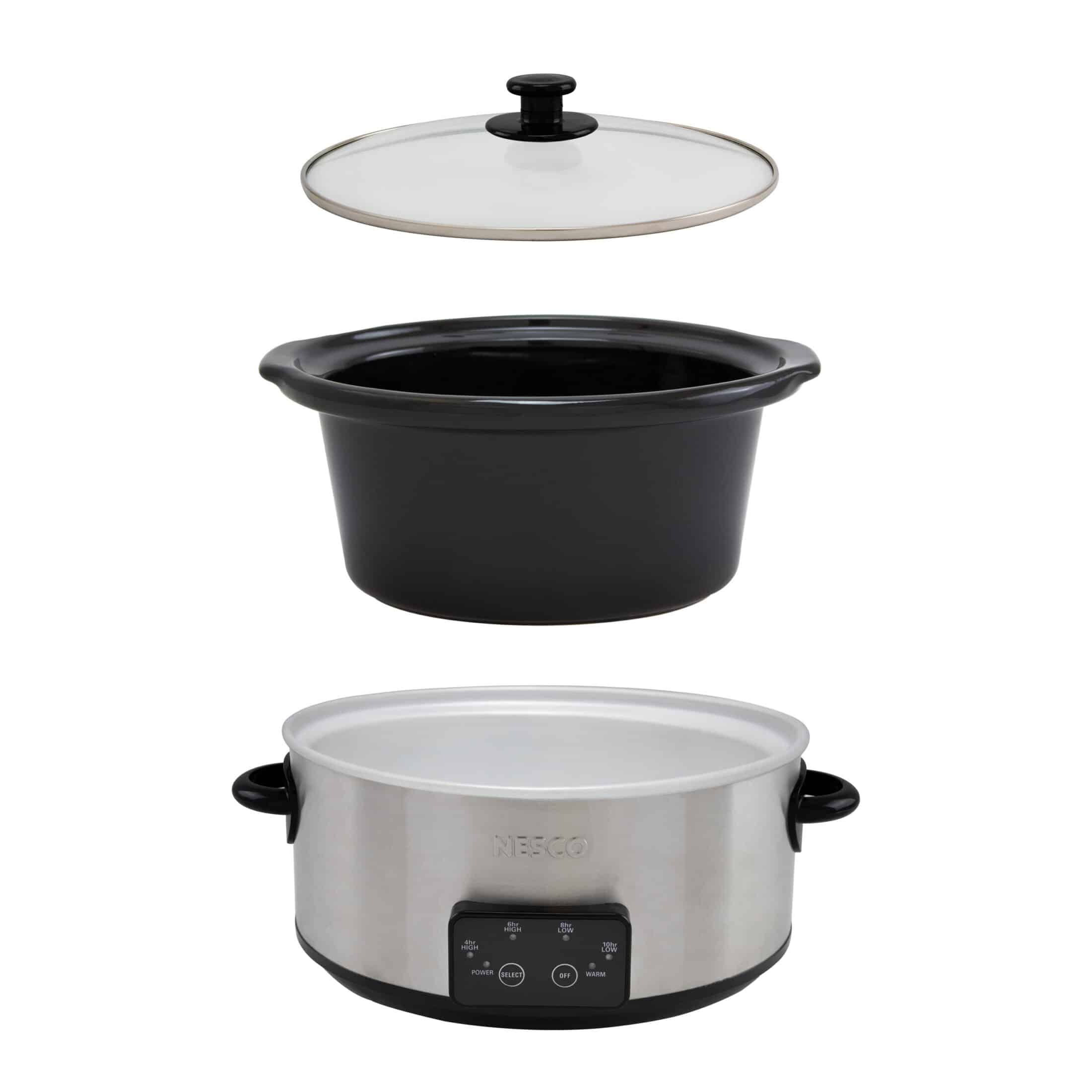 Crockpot™ 6-Quart Manual Slow Cooker, Black and Stainless Steel