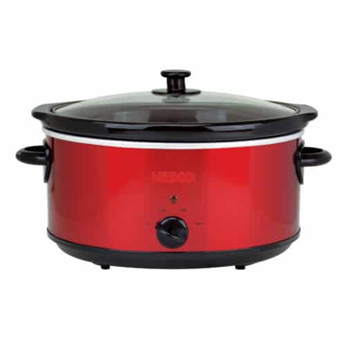 2 Qt. Oval Electric Slow Cooker with Glass Lid (Metallic Red)