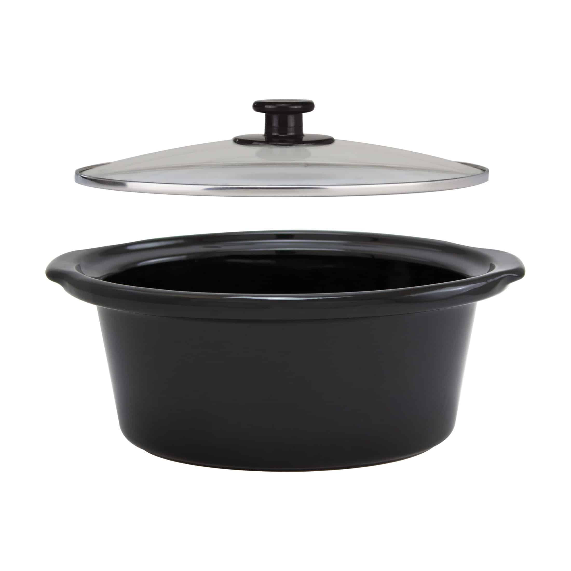 Small Black Ceramic Cooker Crock Pot Oval Replacement CROCK With Lid  Excellent