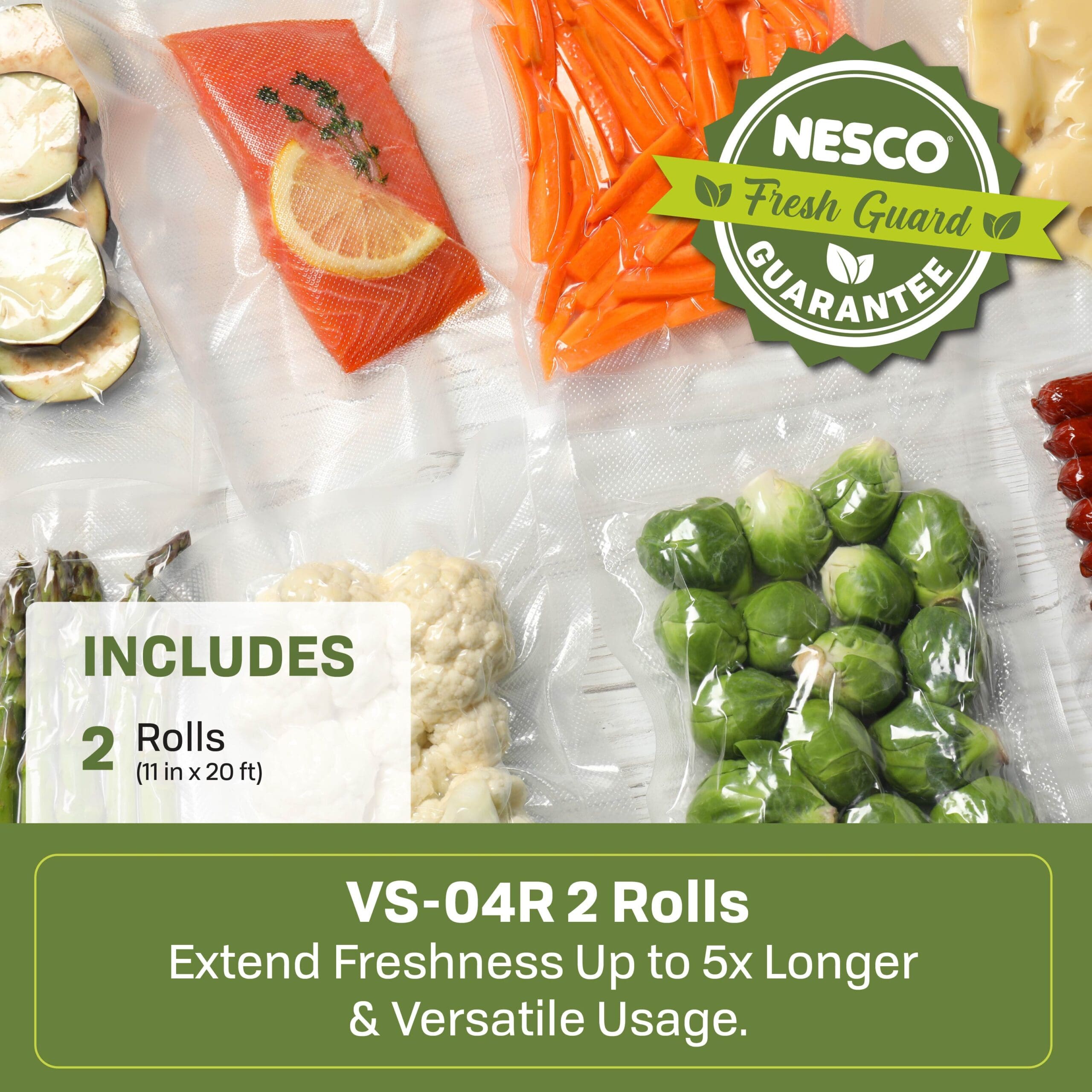 2 Vacuum Sealer Rolls (11.0" x 19.70') VS-04R - Image 3