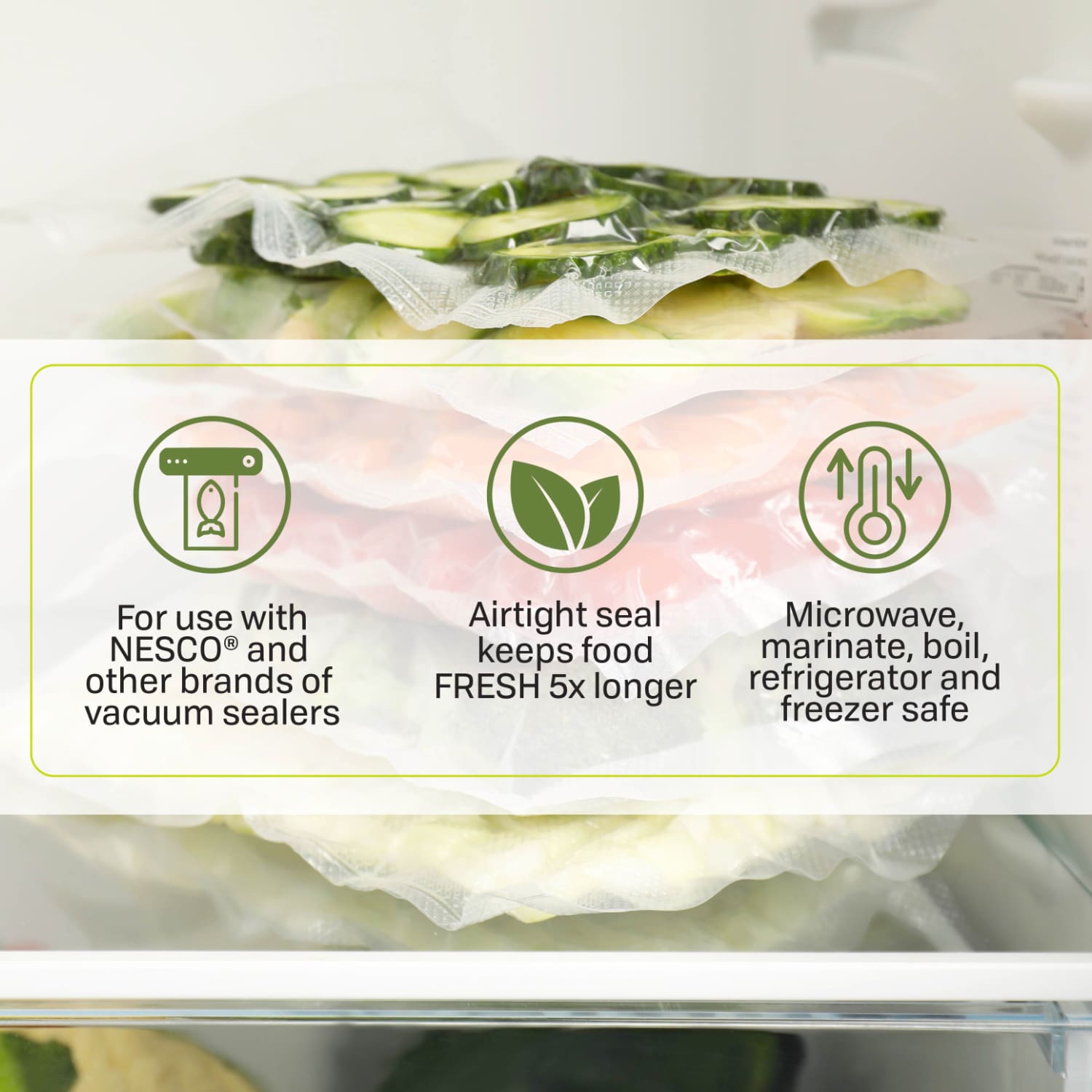 2 Vacuum Sealer Rolls (11.0" x 19.70') VS-04R - Image 5
