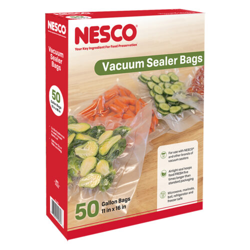 50 Pre-Cut Gallon Sized Vacuum Sealer Bags (11.0″ x 15.75″) VS-06B