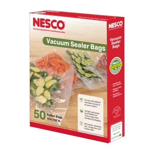 50 Pre-Cut Gallon Sized Vacuum Sealer Bags (11.0″ x 15.75″) VS-06B
