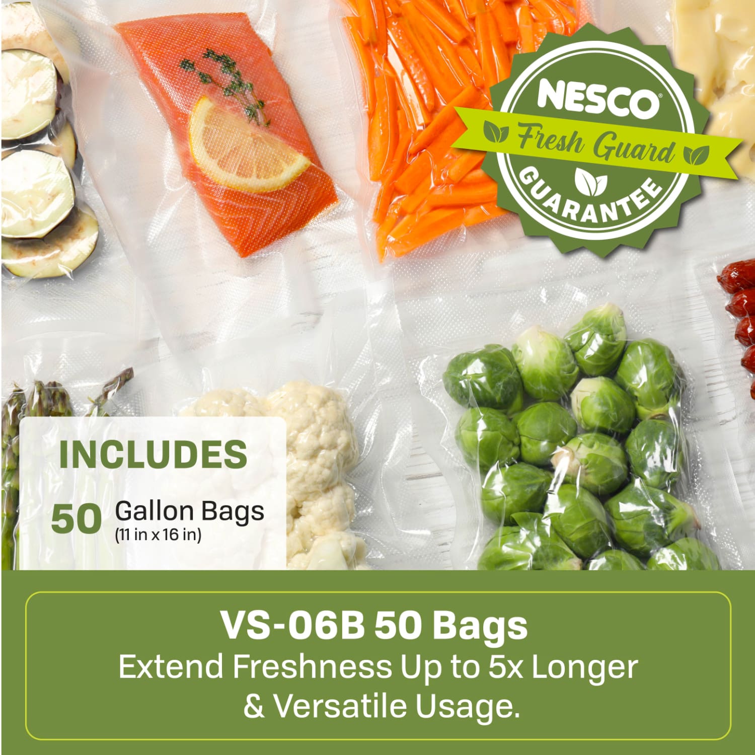 50 Pre-Cut Gallon Sized Vacuum Sealer Bags (11.0" x 15.75") VS-06B - Image 3