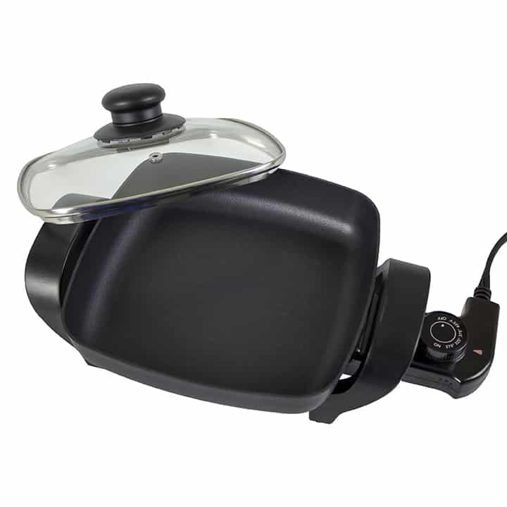 our goods Electric Skillet with Glass Lid - Black - Shop Cookers & Roasters  at H-E-B