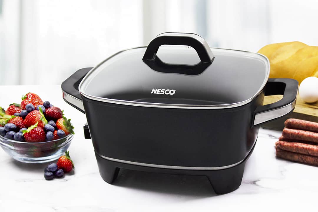 Nesco Extra Deep Electric Skillet [Stir fry shrimp and vegetables]