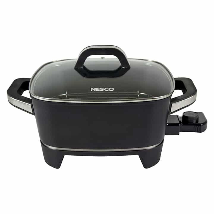 NonStick Extra Deep Electric Skillet - 12 Inch Frying Pan with Lid, Serves  3-4 People, for Roast Fry, Easy to clean, Black