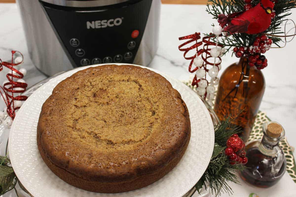 NESCO Electric Pressure Cooker Holiday Cake Lifestyle