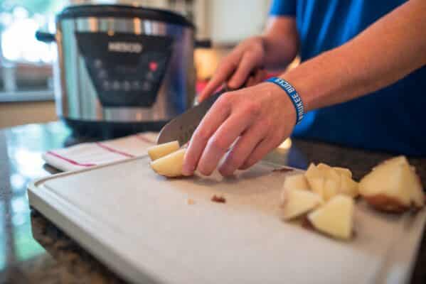 Cutting Potatoes For Potato Salad