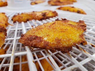 Chili Mango Strips On NESCO Dehydrator