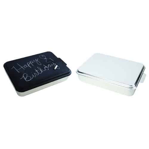 Natural Aluminum and Chalkboard Cake Pan 2 Pack