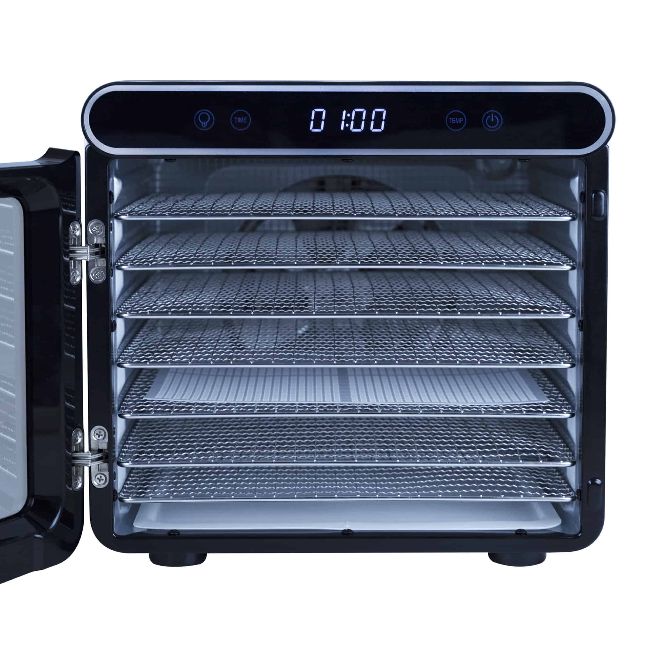 Hi Tek Stainless Steel 10-Tray Food Dehydrator - Removable Door, 120V,  1000W - 1 count box