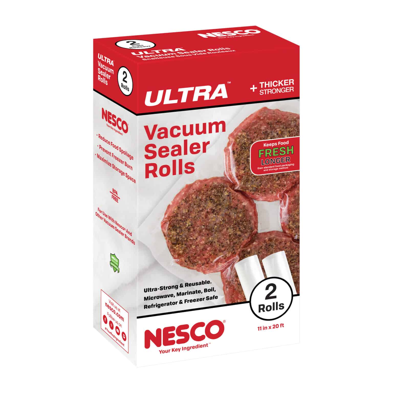 2 ULTRA Vacuum Sealer Rolls (11" x 20