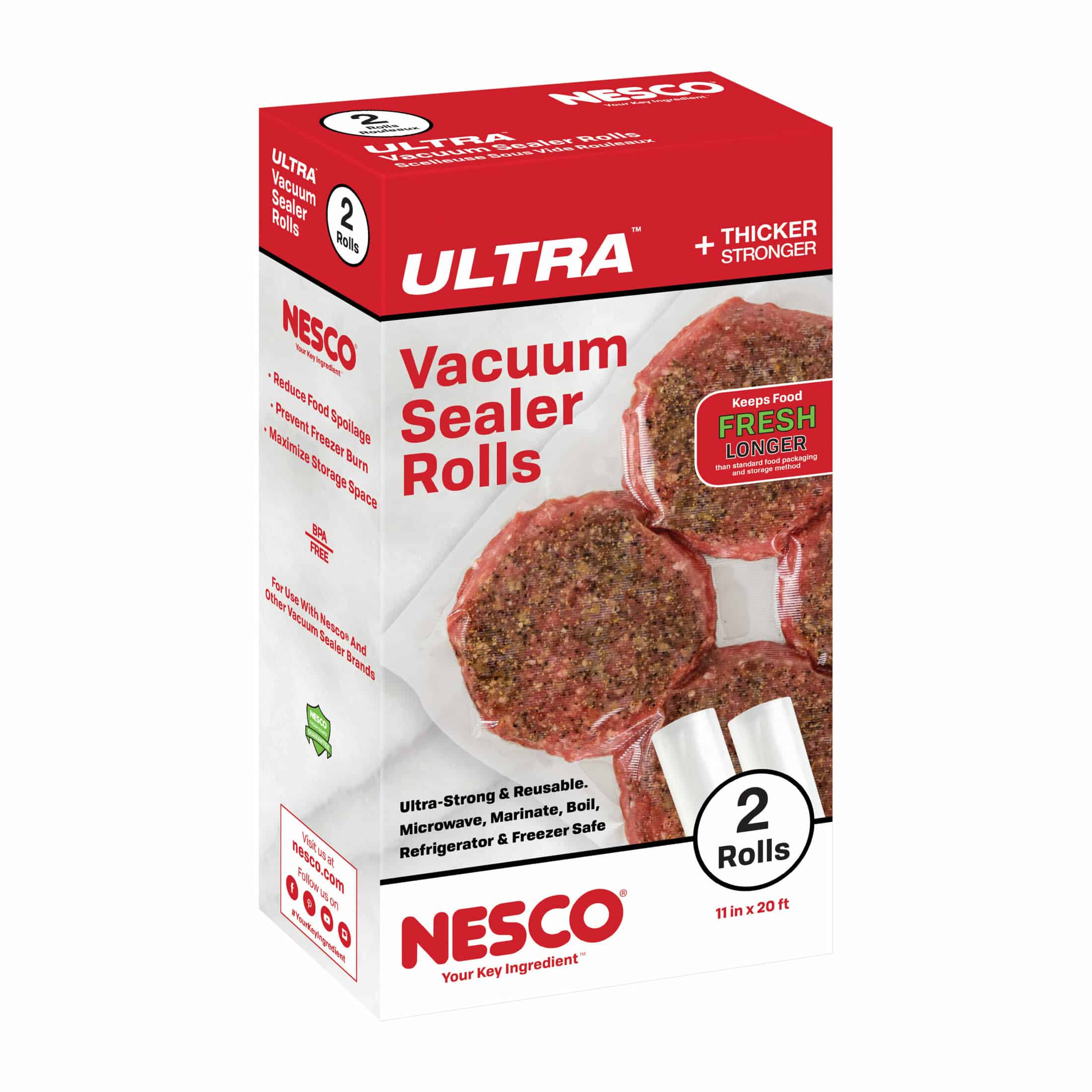 Nesco VS-03R Replacement Bag Rolls, Clear - 2 pack