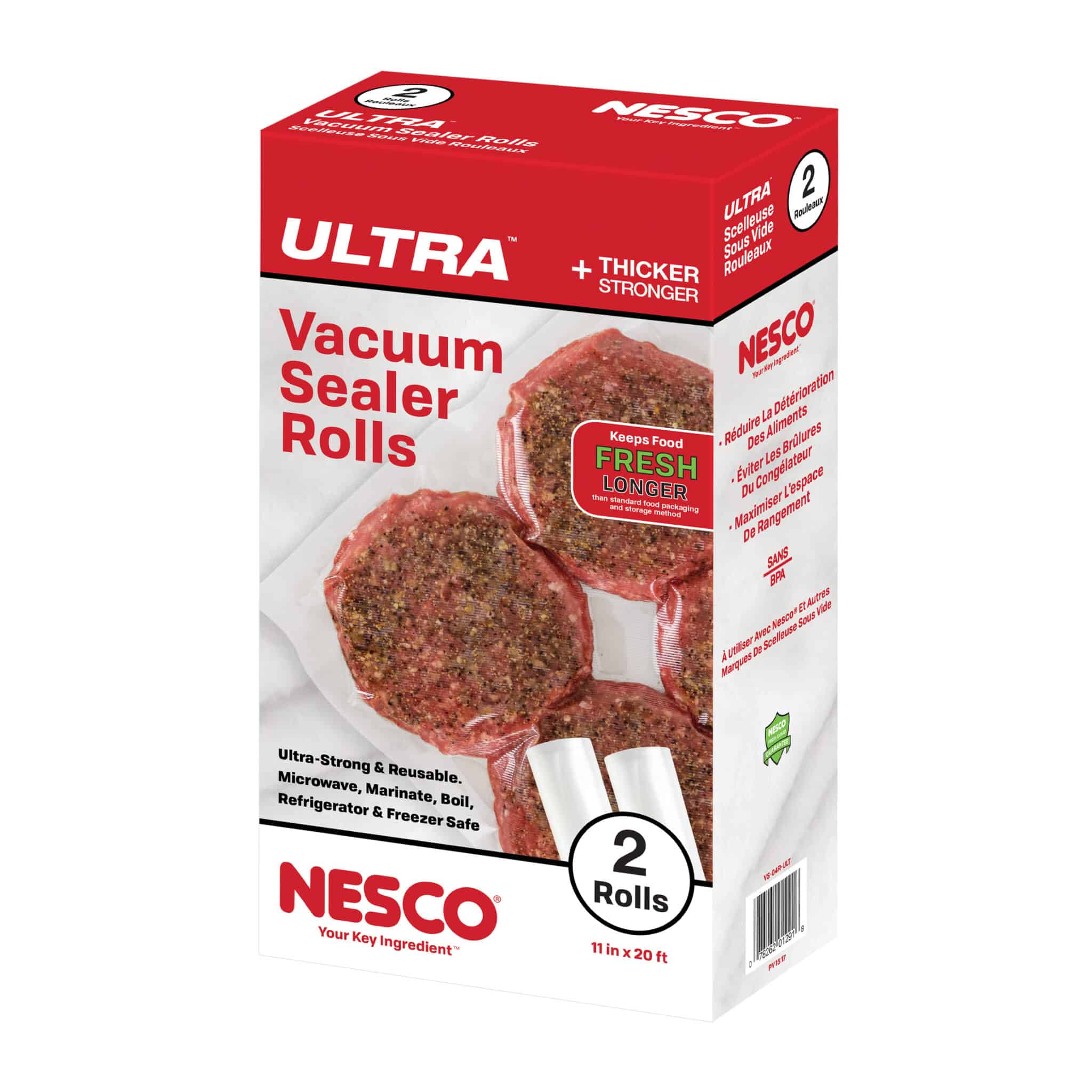 2 ULTRA Vacuum Sealer Rolls (11" x 20') NESCO