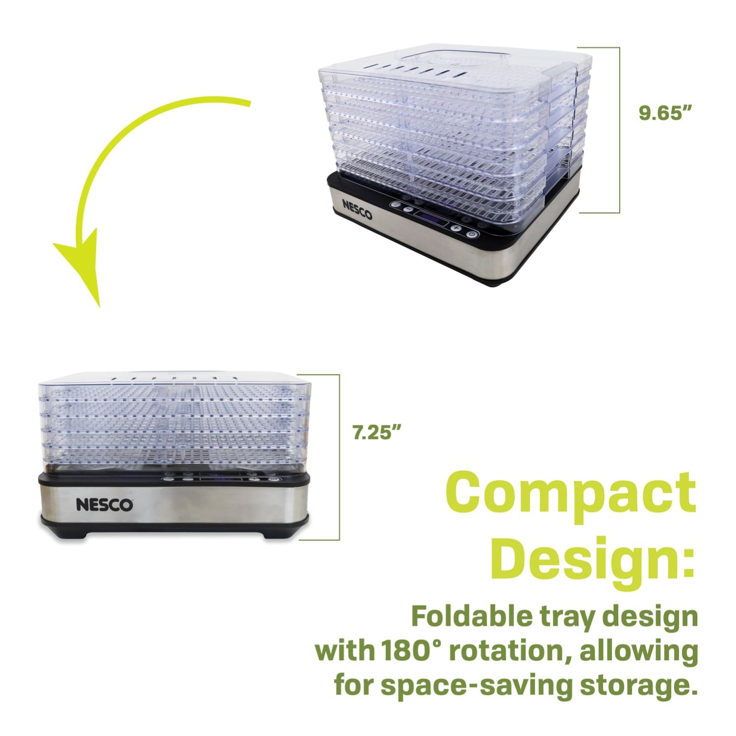 Digital 5 Rectangular Clear Tray Dehydrator FD-5TC - Image 3