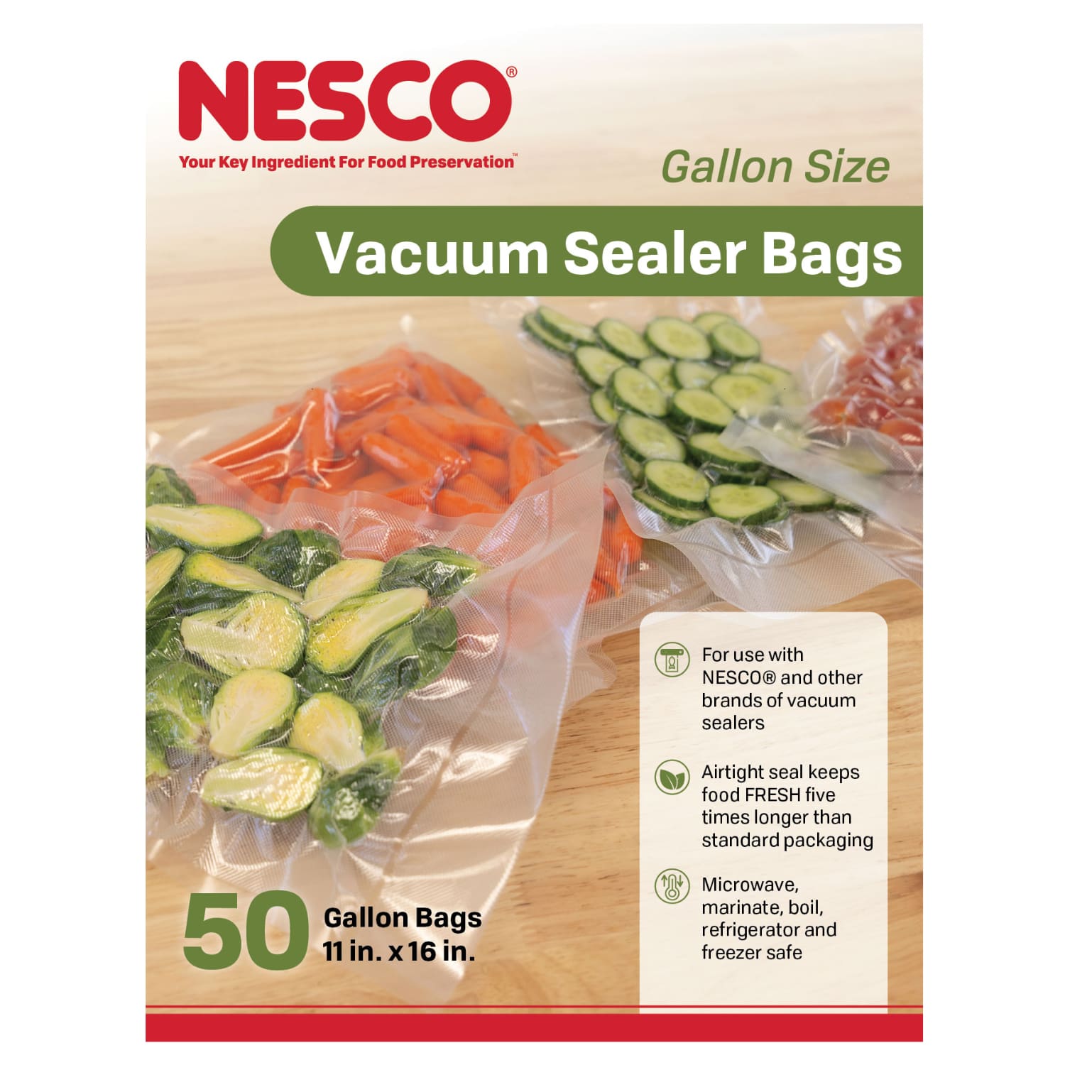 50 Pre-Cut Gallon Sized Vacuum Sealer Bags (11.0" x 15.75") VS-06B - Image 13